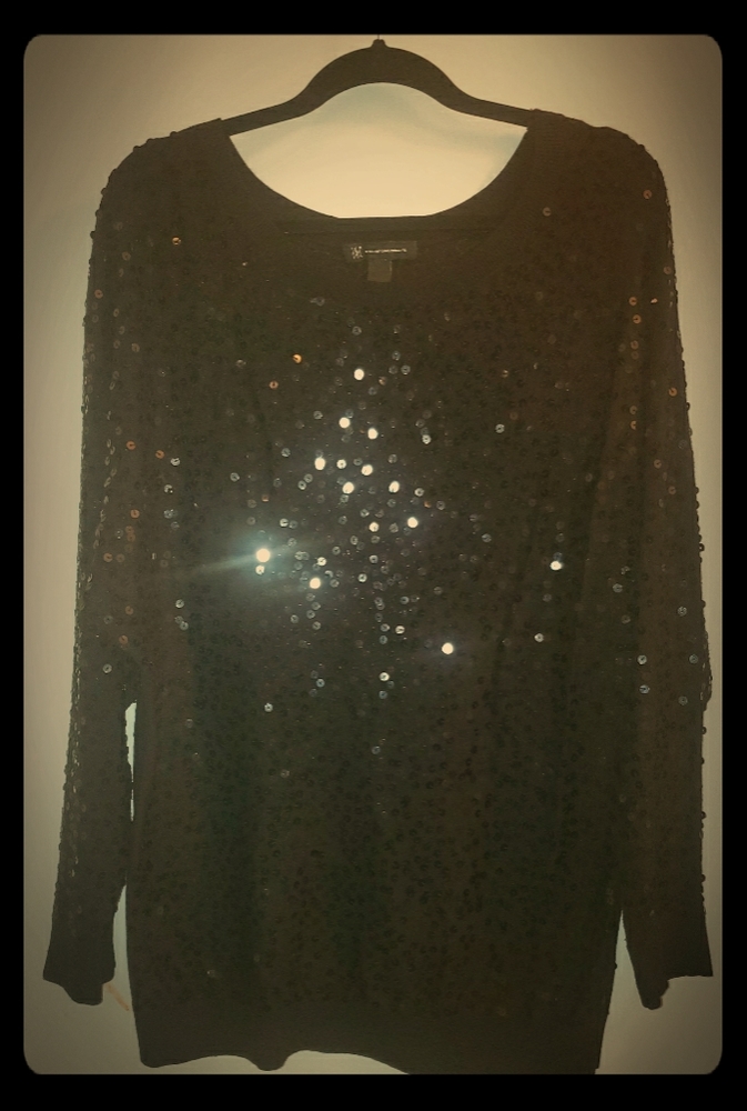 INC Sequin Long-sleeved Sweater